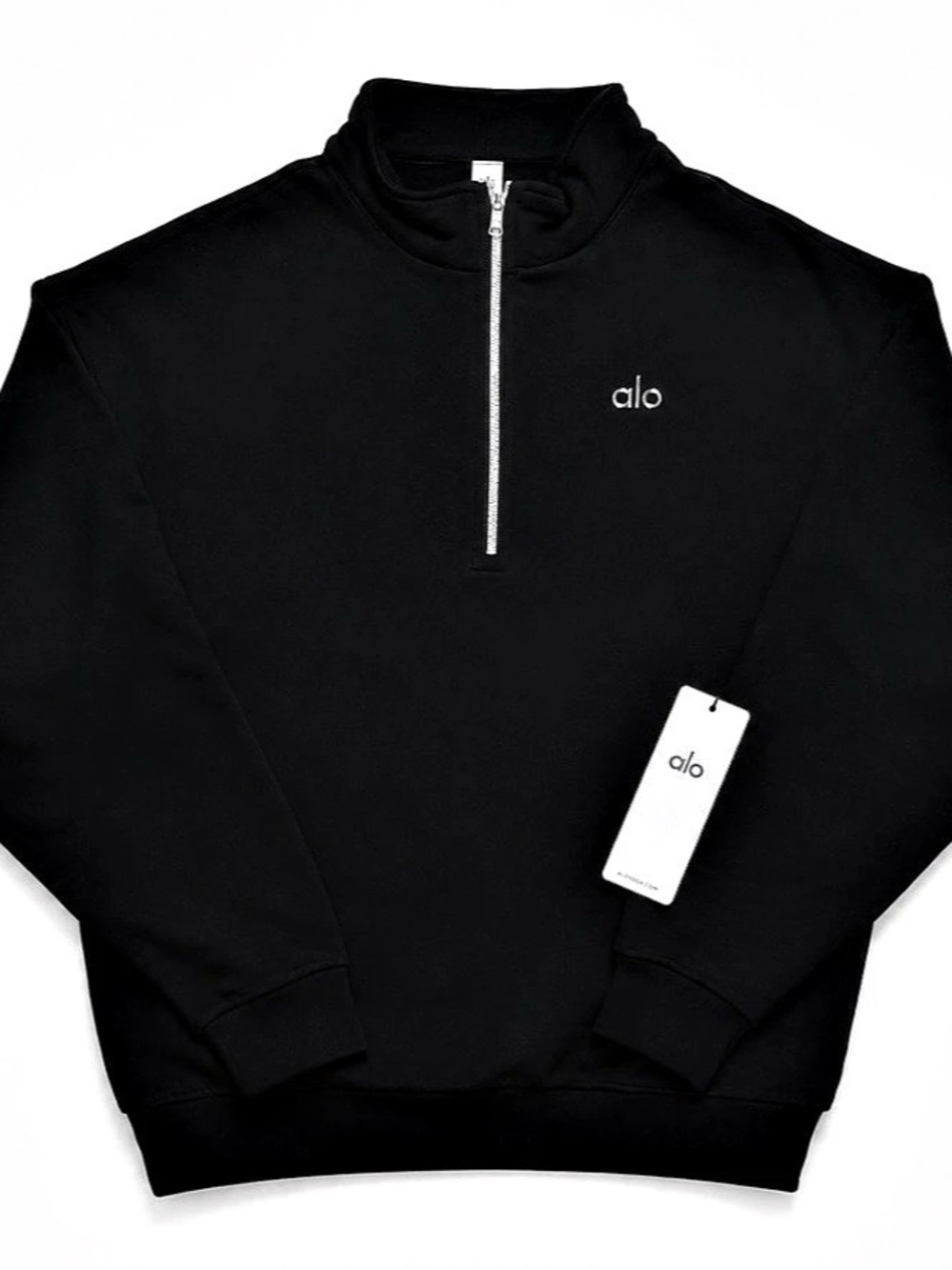 alo Black Quarter-Zip Pullover NWT